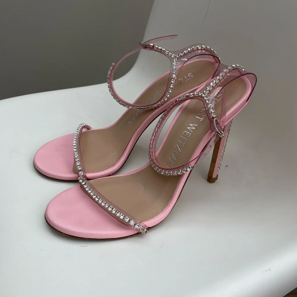 Stuart Weitzman women Nudistglam 100 Rose Pink Sandals size 7 party heels